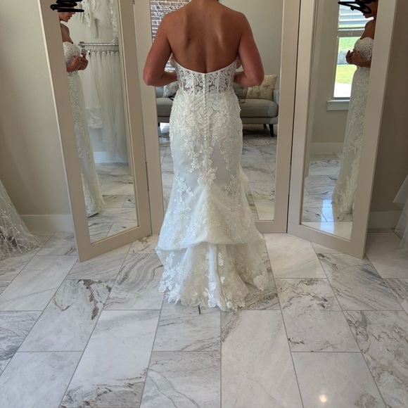 Vera Wang Strapless Hortense White Lace Dress - Picture 4 of 16